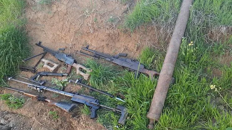 Terör örgütü PKK'ya ait çok sayıda silah ve mühimmat ele geçirildi!