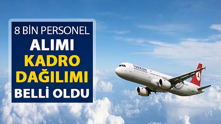 THY 2019 8 Bin Personel Alımı Hakkında Yeni Açıklama: Kadro Dağılımı Belli Oldu