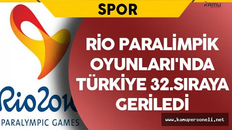 Türkiye Rio Paralimpik Oyunları'nda 32.Sıraya Geriledi