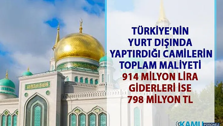 Türkiye yurt dışında nerelerde cami inşa etti, bu camilerin maliyeti ne?