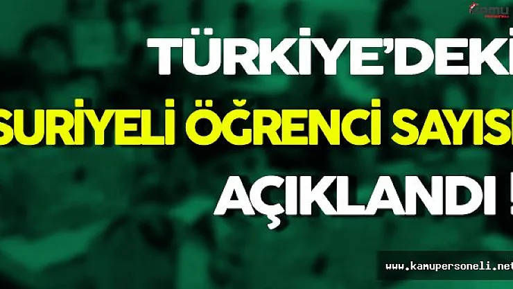 Türkiye'de Öğrenim Gören Suriyeli Öğrenci Sayısı Açıklandı