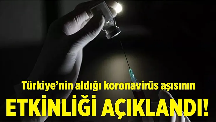 Türkiye'nin aldığı koronavirüs aşısının etkinliği belli oldu!