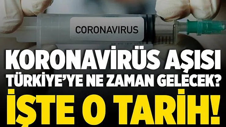 Türkiye'ye koronavirüs aşısı ne zaman gelecek? İşte o tarih!