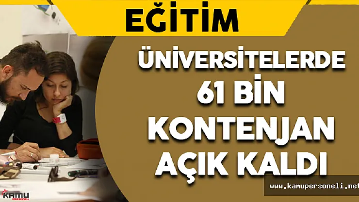 Üniversitelerde 61 Bin Boş Kontenjan Kaldı