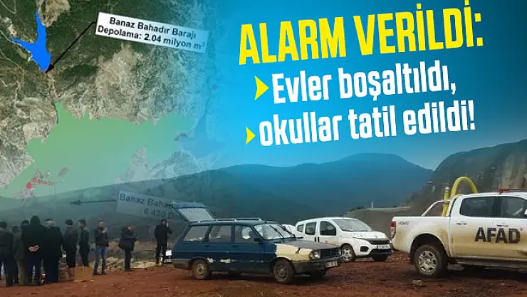 Uşak'ın Banaz ilçesindeki Bahadır Barajı'nda alarm verildi: Evler boşaltıldı, okullar tatil edildi!