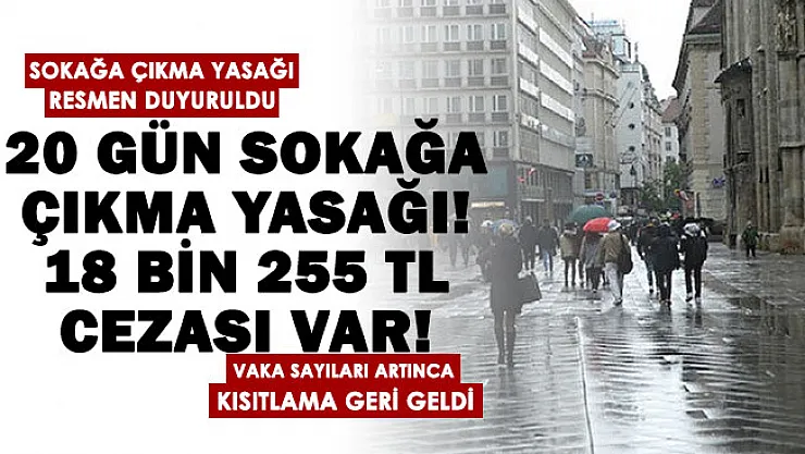 Vaka sayıları yeniden yükselişe geçti! Avusturya'da 20 gün boyunca sokağa çıkma yasağı ilan edildi