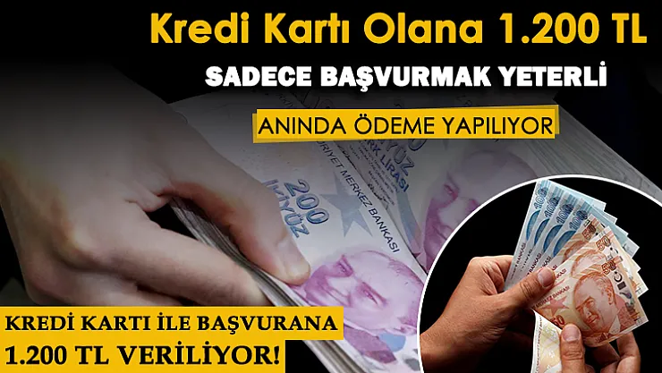 Vatandaşlar kredi kartı ilk defa para kazanacak! Kredi kartı olup başvuru yapana 1.200 lira veriliyor