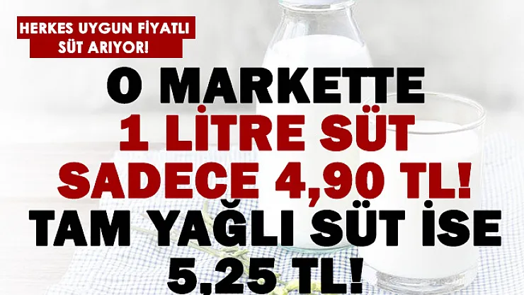 Vatandaşlar şimdi de uygun fiyatlı süt araştırmasına başladı! O markette 1 litre süt sadece 4,90 TL