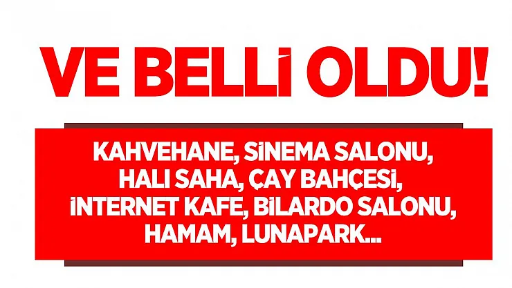 Ve belli oldu! Kahvehane, Sinema salonu, halı saha, çay bahçesi, internet kafe, bilardo salonu, hamam, lunapark...