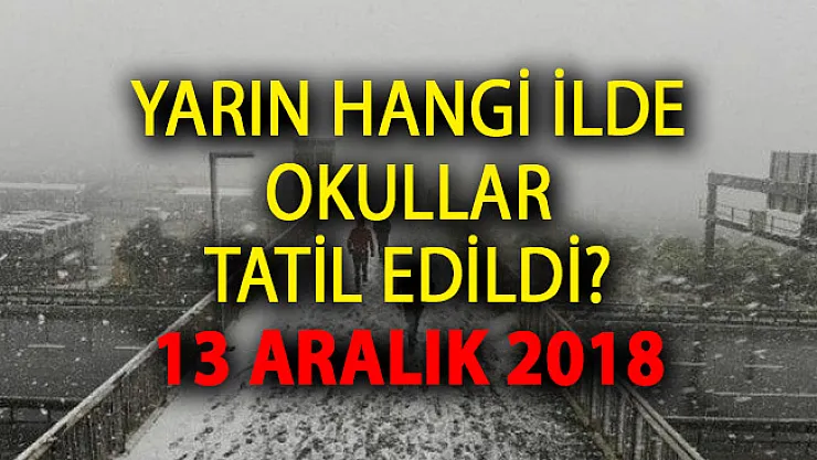 Yarın hangi okullar tatil edildi?- 13 Aralık kar tatili hangi okullarda