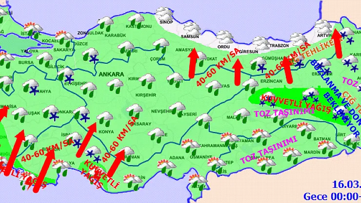 Yarın (Salı) sabah saatlerinden itibaren bütün yurdu etkisi altına alıyor!