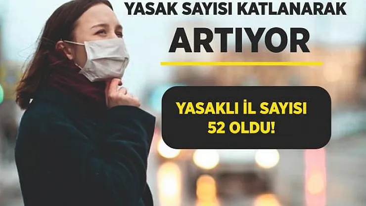 Yasak listesi katlanarak artıyor! Maskesiz sokağa çıkma yasağının olduğu il sayısı 52'ye yükseldi!
