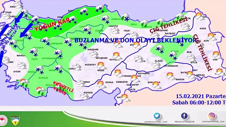 Yoğun Kar Yağışına Dikkat! Kuvvetli Rüzgar ve Fırtınaya Dikkat!