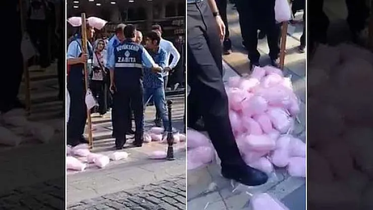 Zabıta Pamuk Şekerini Ezmişti! Gençten Duygulandıran İnsanlık Dersi