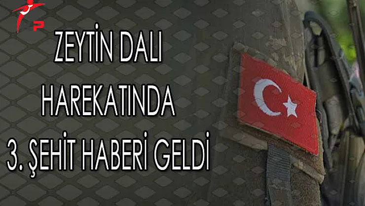 Zeytin Dalı Harekatında 3. Şehit Haberi Geldi