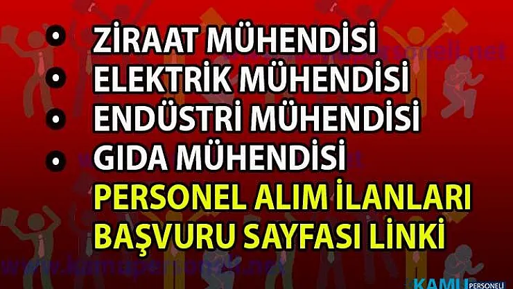 Ziraat, Gıda, Elektrik ve Endüstri Mühendisi Personel alımı İş İlanları! İŞKUR tarafından 192 mühendis alımı yapılacaktır