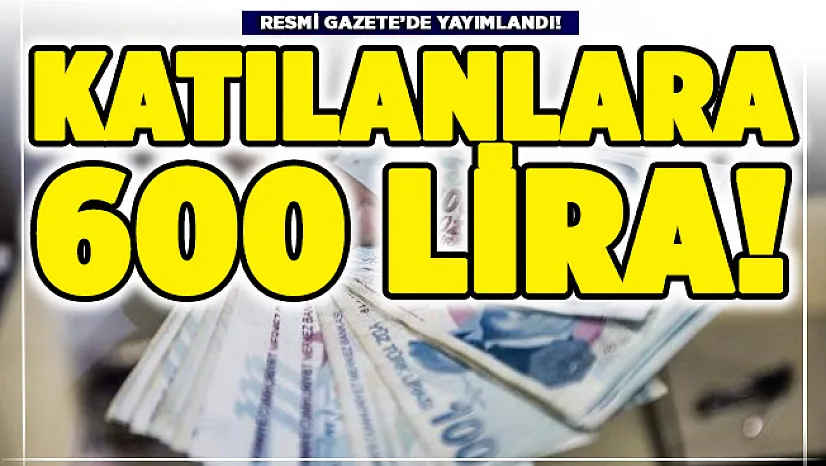 Resmi Gazete'de yayımlandı: Katılanlara 600 lira ödeme yapılacak