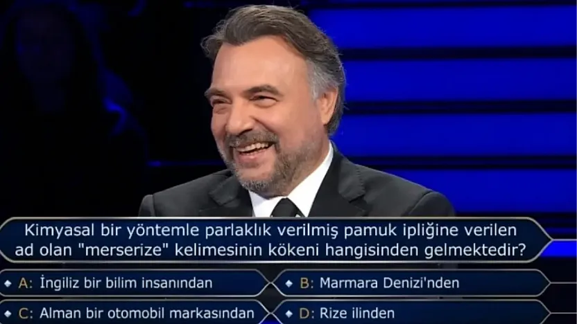 Kimyasal bir yöntemle parlaklık veriliş pamuk ipliğine verilen ad olan merserize kelimesinin kökeni nedir?