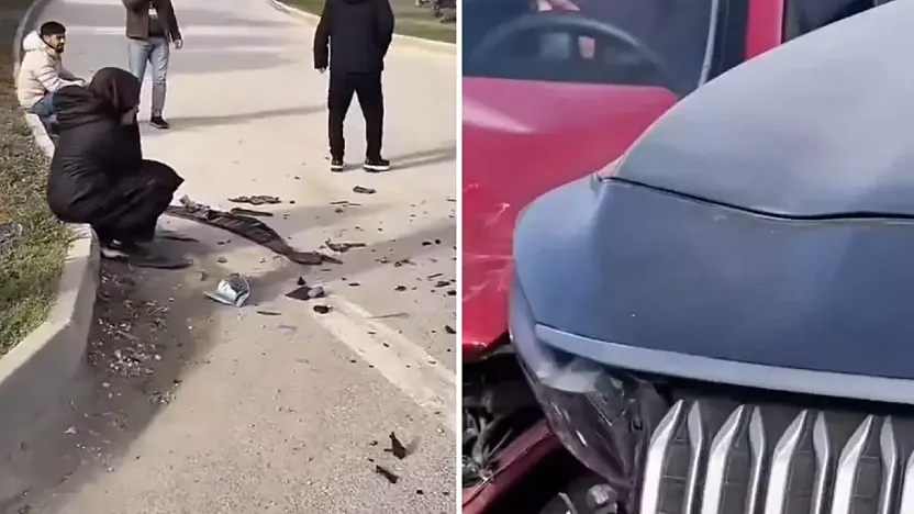 Mucize Mi? Yerli Gurur Togg Direksiyon Sınavında Test Edildi: Kurs Aracı Paramparça, TOGG Sadece Çizik Aldı!