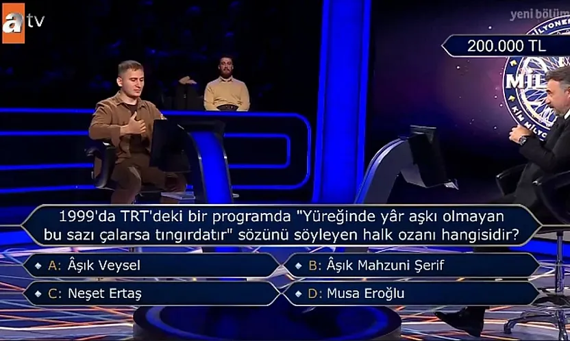 1999'da TRT'deki bir programda 'Yüreğinde yâr aşkı olmayan bu sazı çalarsa tingirdatır' sözünü söyleyen halk ozanı hangisidir?